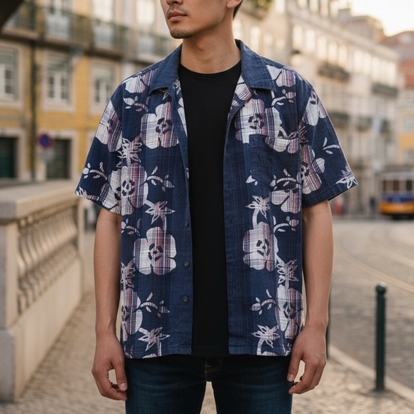 Tommy HILFIGER DENIM Men's Shirt Vintage Plaid Hawaiian XL - Picture 5 of 5